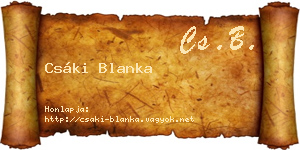 Csáki Blanka névjegykártya